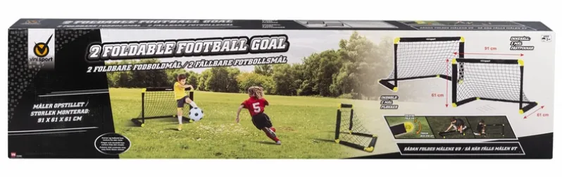2 FOLDBARE FODBOLDMÅL INKL PLØKKER