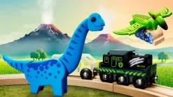 Batteridrevet tog med dinosaur