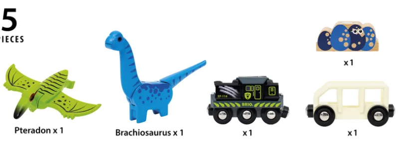 Batteridrevet tog med dinosaur