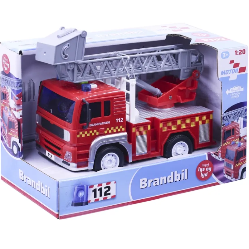 Brandbil med lys og lyd 18 cm ass