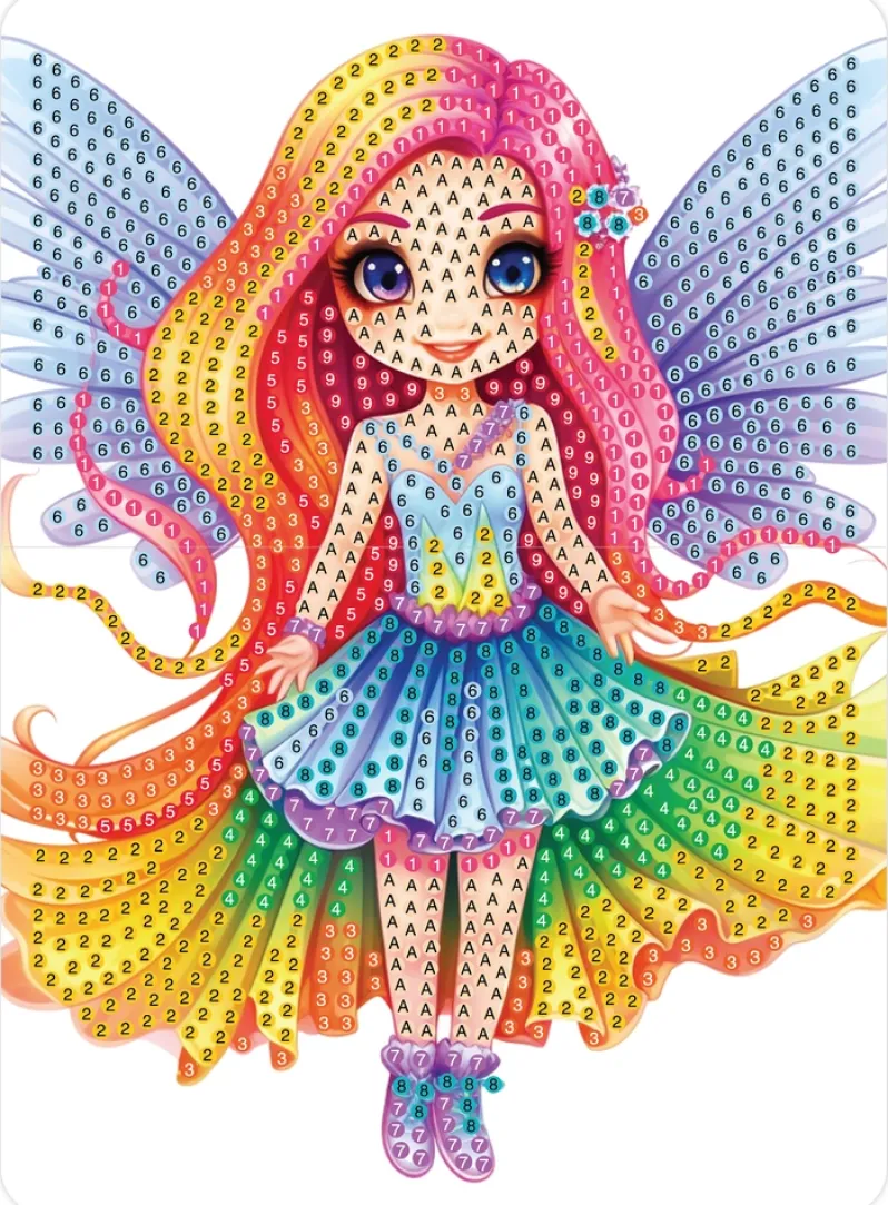 Diamond art FE farverig 13 x 18 cm