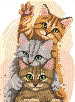 Diamond art kattekillinger 13 x 18 cm