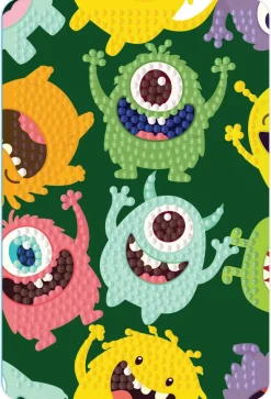 Diamond art monster i forskellige farver 10 x 15 cm