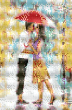 Diamond art par m/paraply 20 x 30 cm