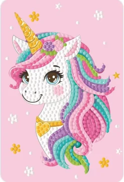 Diamond art unicorn m/stjerner 10 x 15 cm