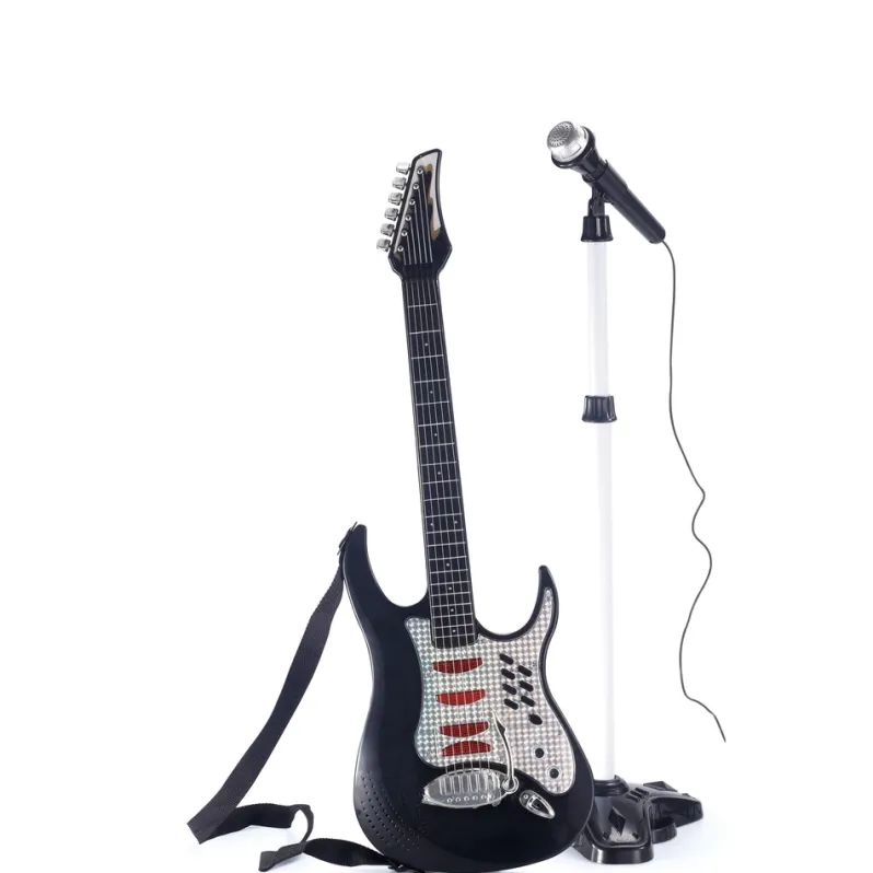 Elektrisk Guitar med Mikrofon og Stativ