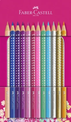Farveblyant Faber-Castell sparkle 12 farver tinæske