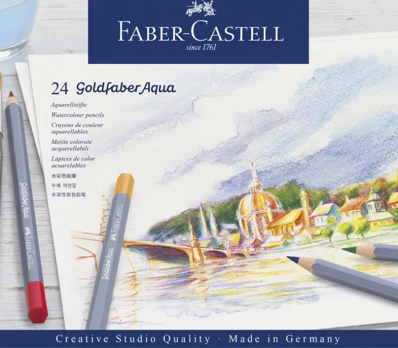Farveblyant Goldfaber akvarel tinæske 24 ass