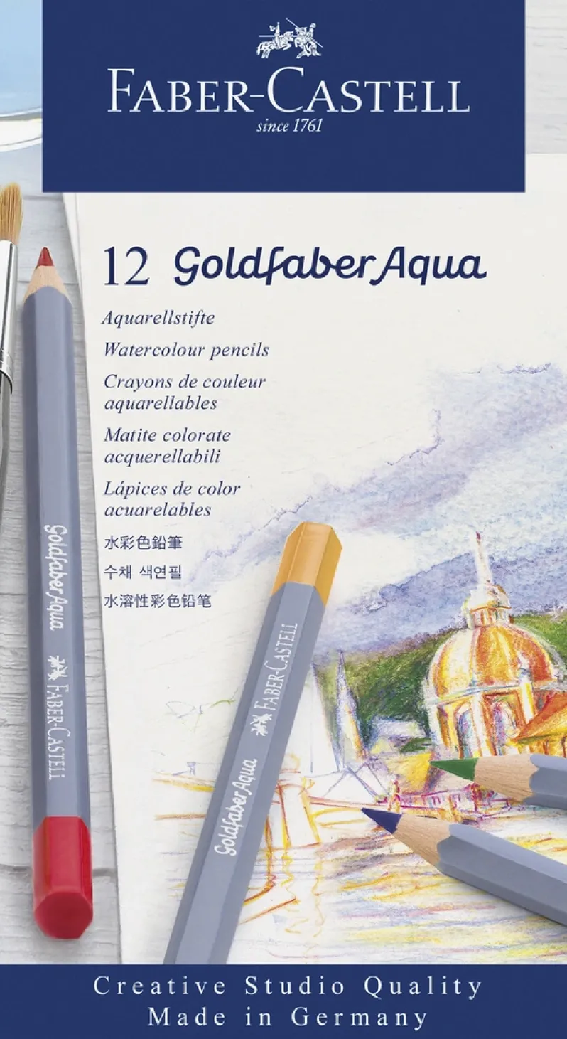 Farveblyant Goldfaber Akvarel tinæske 12 ass
