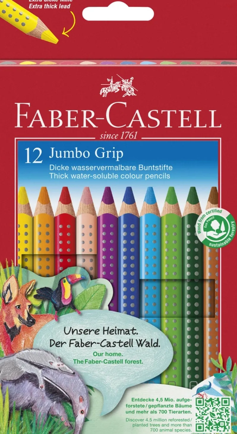 Farveblyant grip jumbo Faber-Castell 12