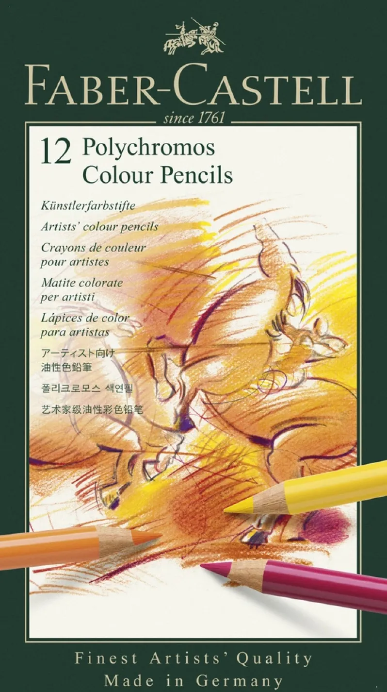 Farveblyant polychromos Faber-Castell 12 farver