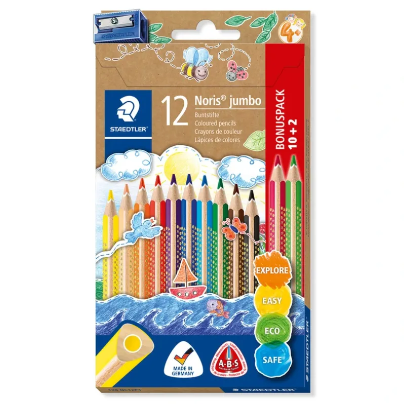Farveblyant Staedtler Jumbo Noris 10+2 stk