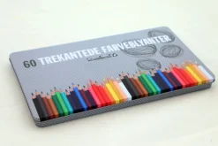 Farveblyanter graphit stylus m/60 stk metalæske