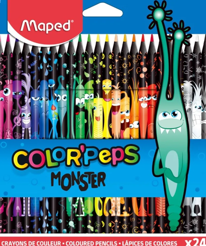 FARVEBLYANTER MAPED MONSTER SORTE 24 STK