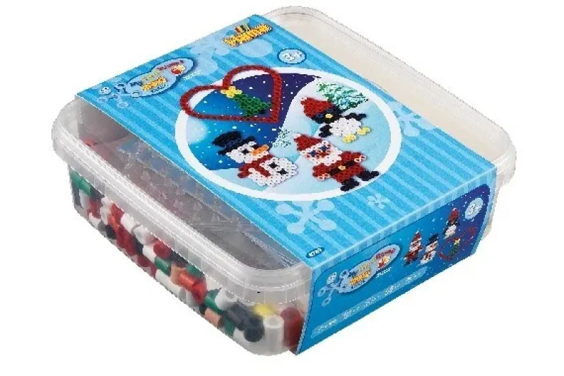 Hama maxi bøtte perler jul 600stk + plade 8206