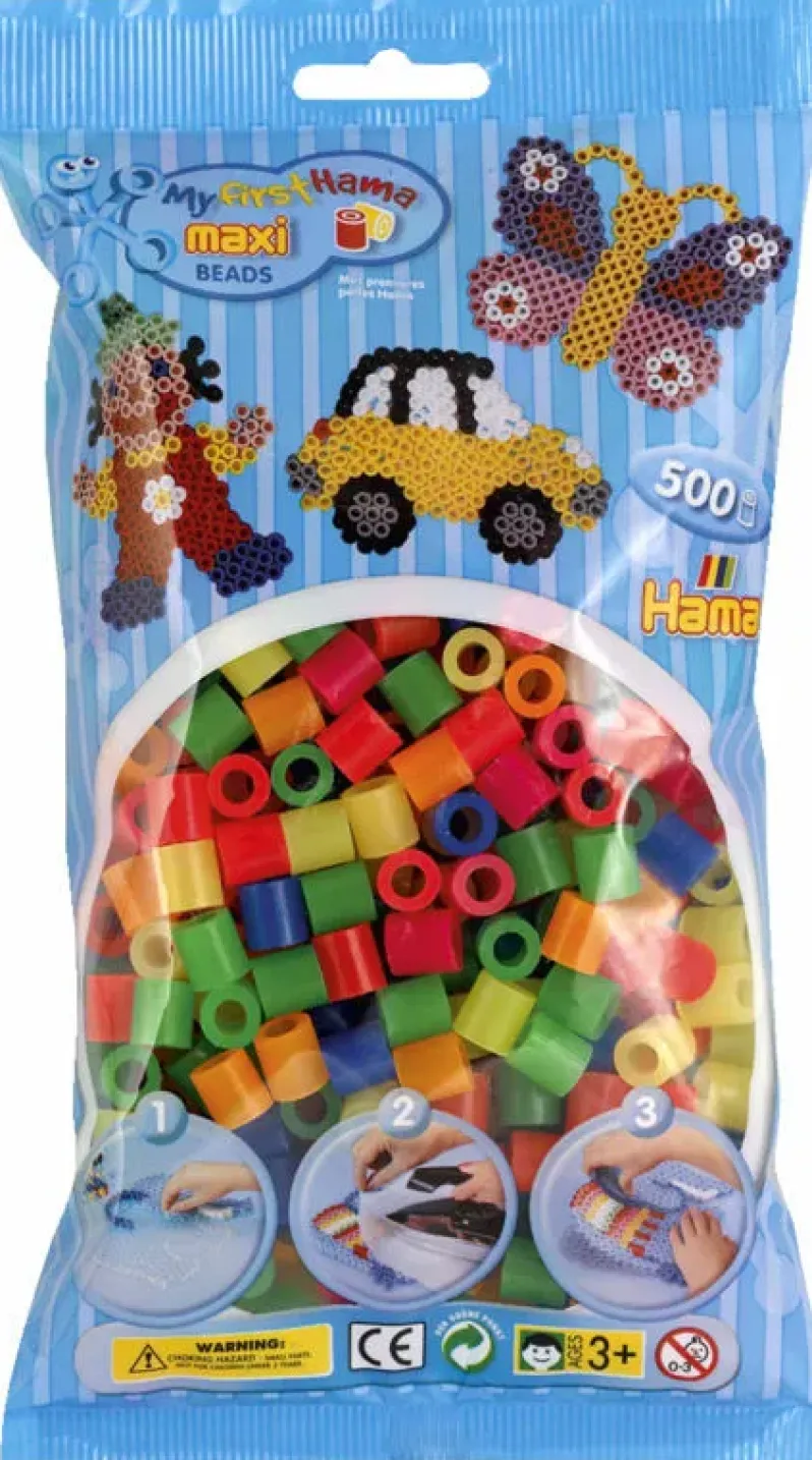 Hama maxi perler 500 stk neon mix 51