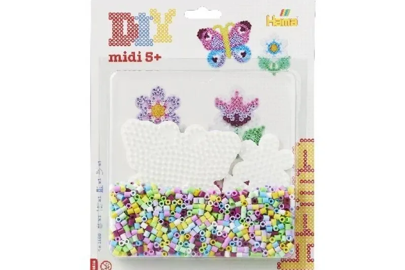Hama midi blisterpakning sommerfugl & blomst