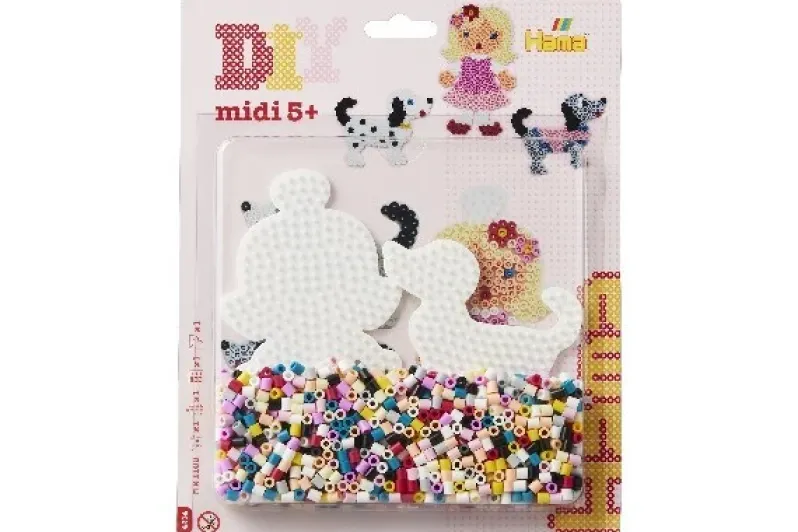 Hama midi blisterpakning dukke & hund
