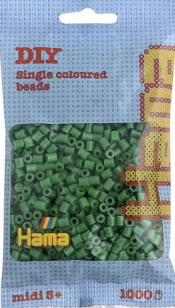 Hama midi perler 1000 stk grøn 10
