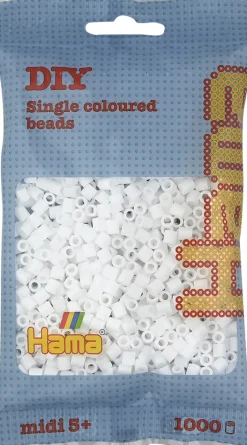 Hama midi perler 1000 stk hvid 1