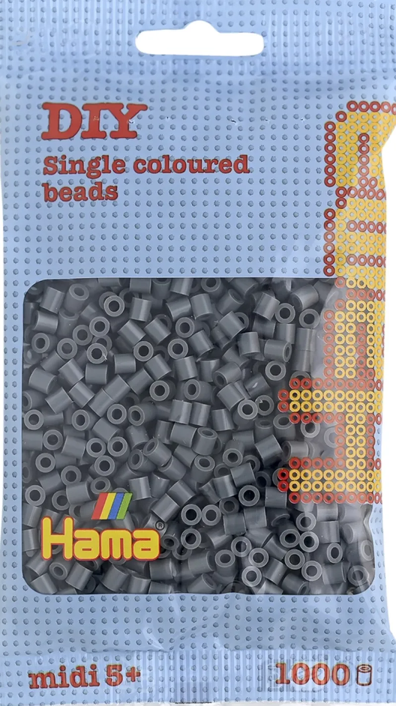 Hama midi perler 1000 stk mørk grå 71