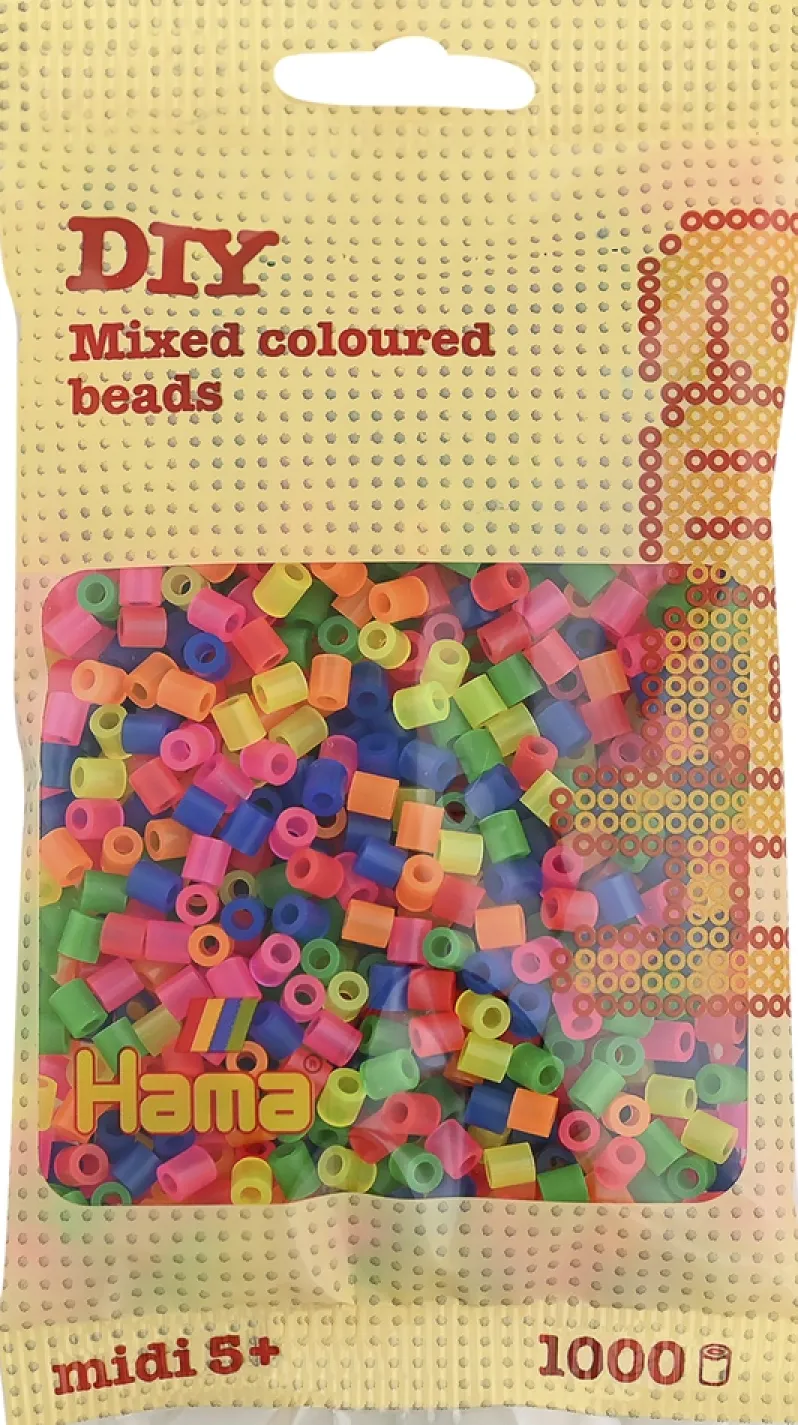 Hama midi perler 1000 stk neon mix 51