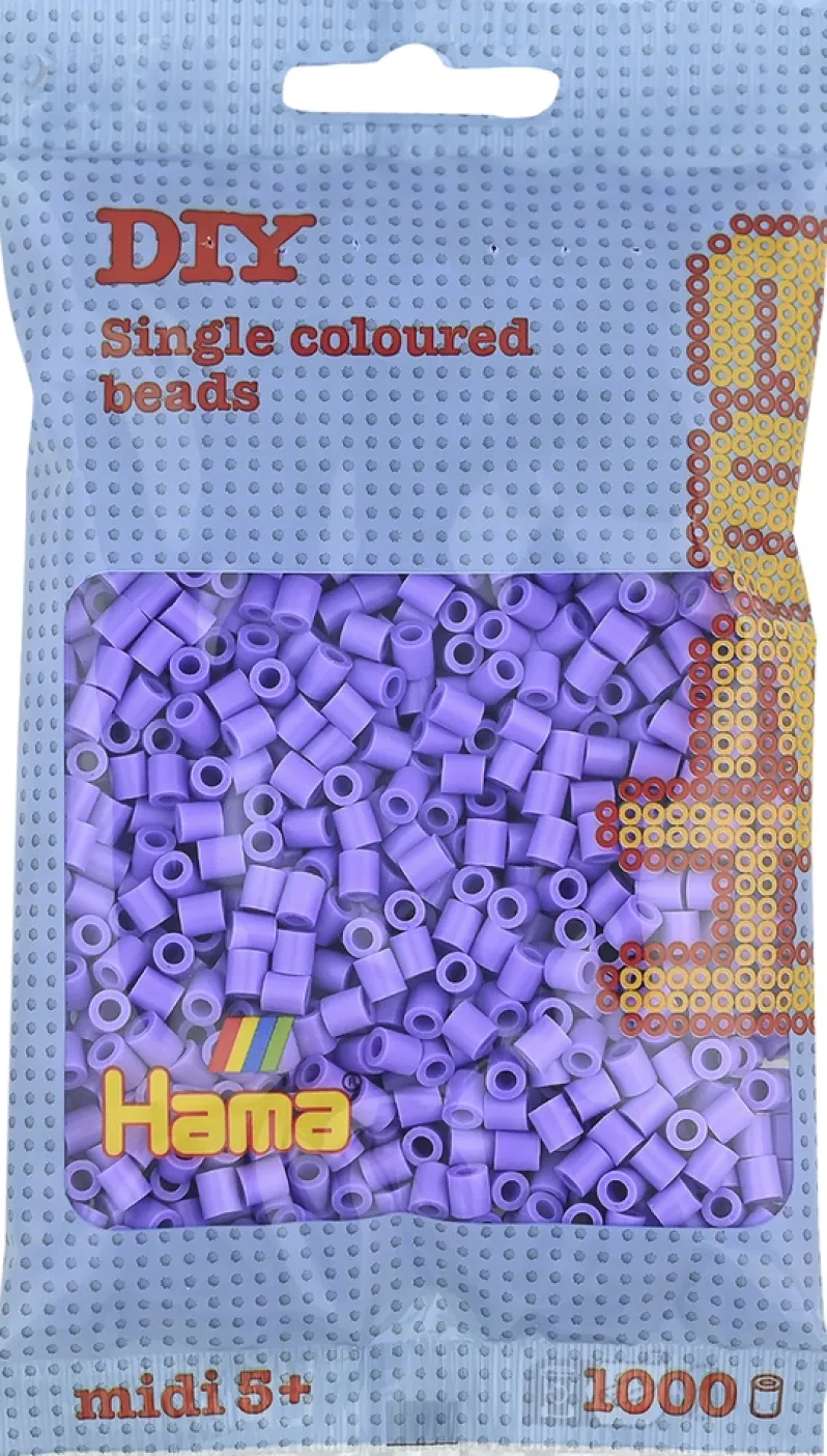 Hama midi perler 1000 stk pastel lilla. 45