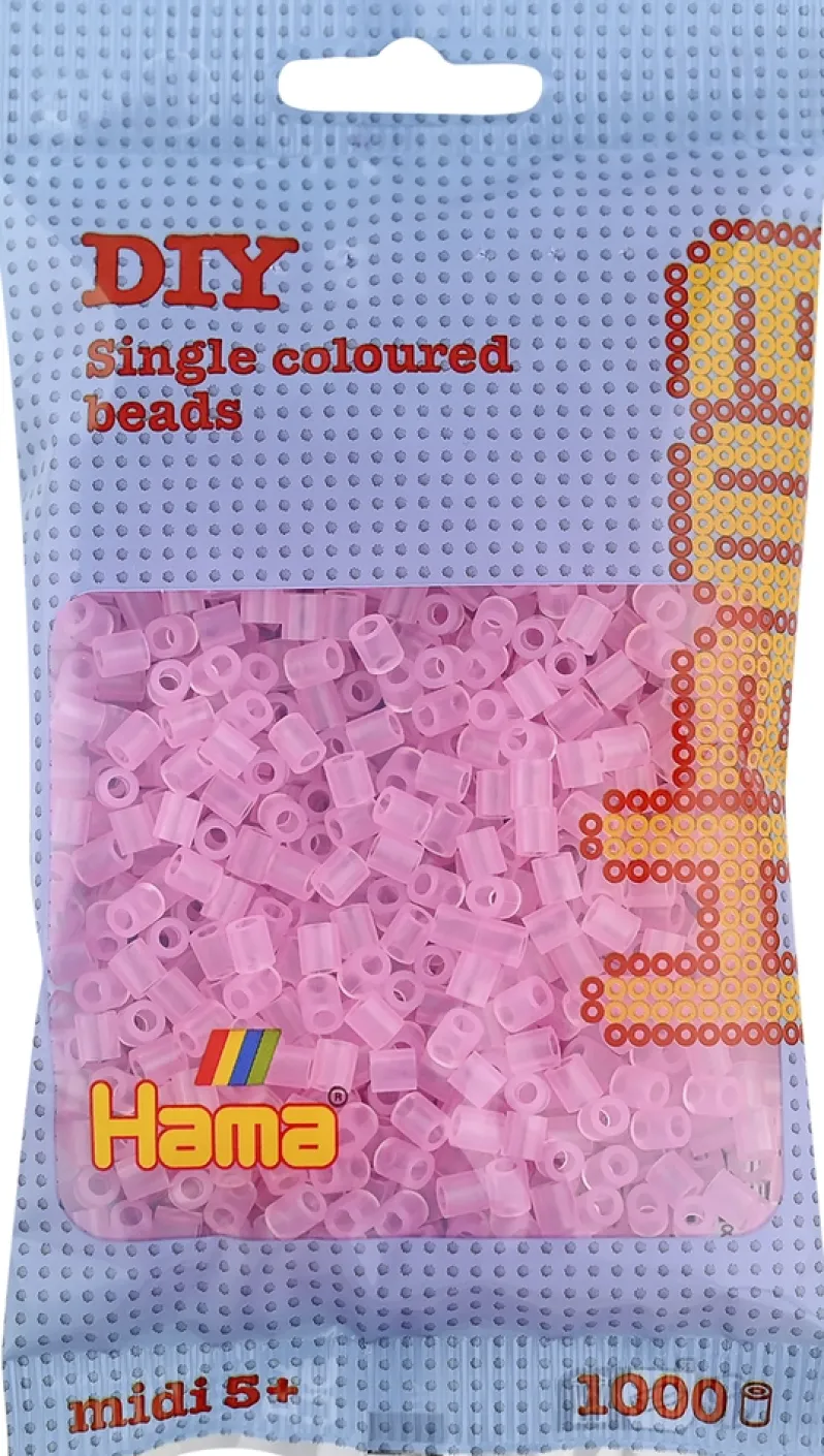 Hama midi perler 1000 stk trans pink 72