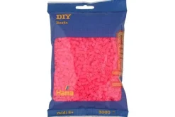 Hama midi perler 3000stk neon fuchsia