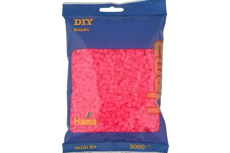 Hama midi perler 3000stk neon fuchsia
