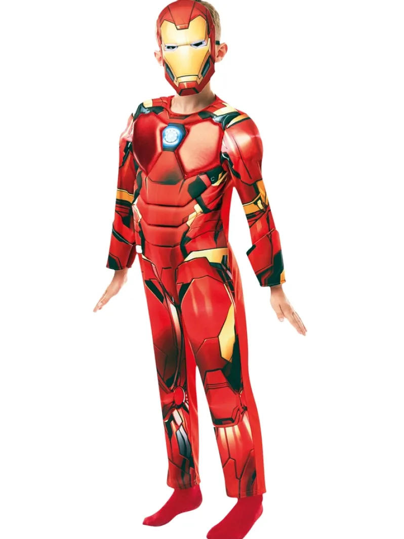 Iron Man Deluxe kostume med maske str. 5-6 år