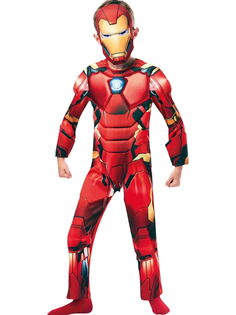 Iron Man Deluxe kostume med maske str. 5-6 år