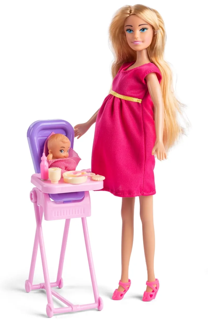 Judith gravid dukke og tilbehør ass
