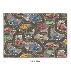 Legetæppe - Racer bane - 140 x 200 cm