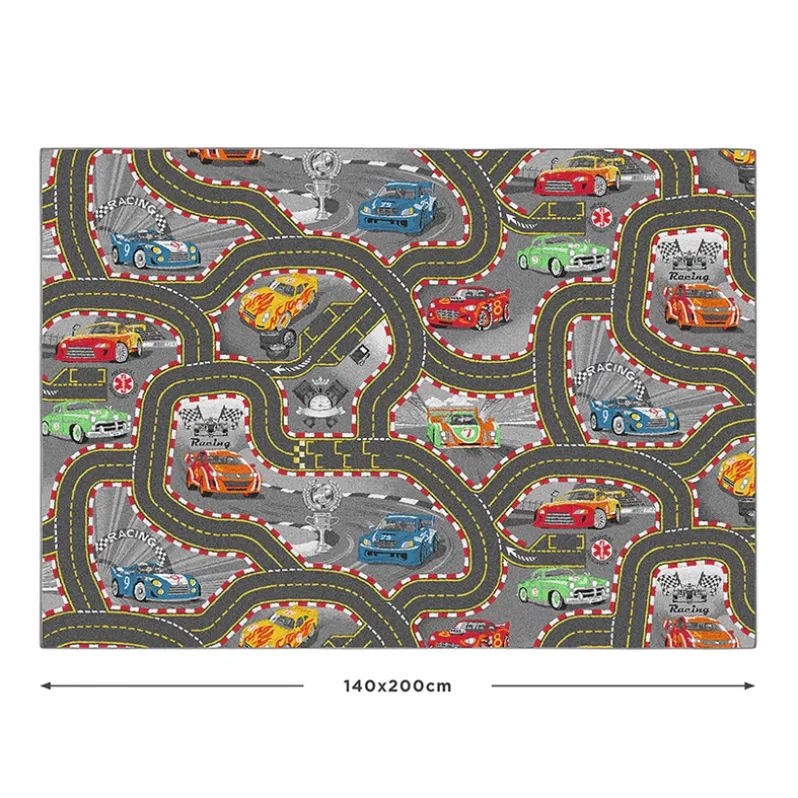 Legetæppe - Racer bane - 140 x 200 cm