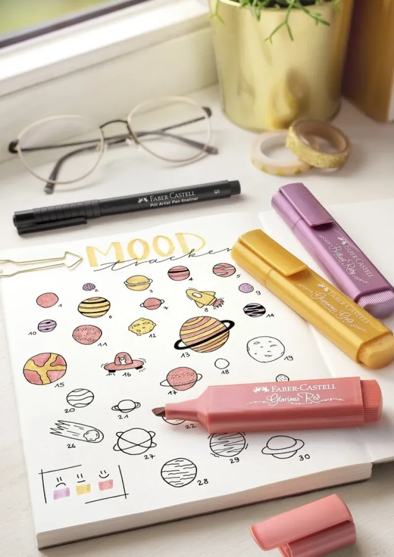 Overstregningspen Faber-Castell metallic 8 ass