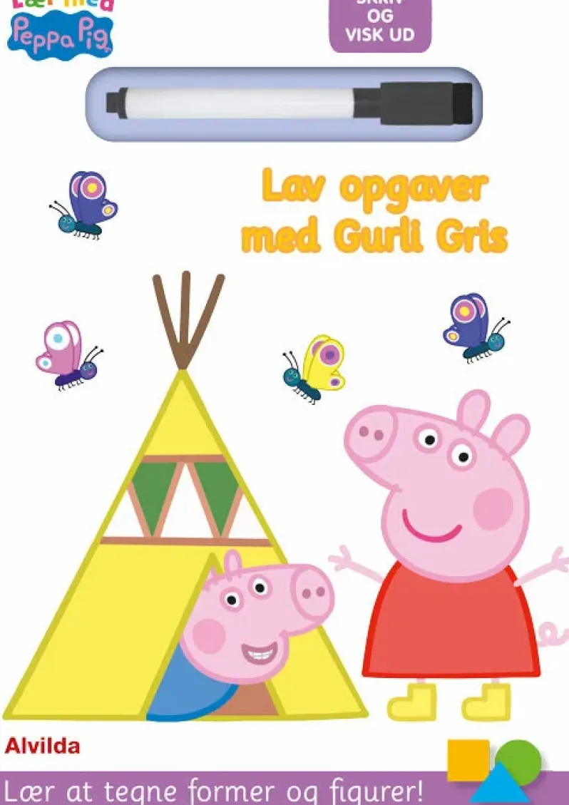 Peppa Pig - Lær med Gurli Gris - Skriv og visk ud - Lav opgaver med Gurli Gris