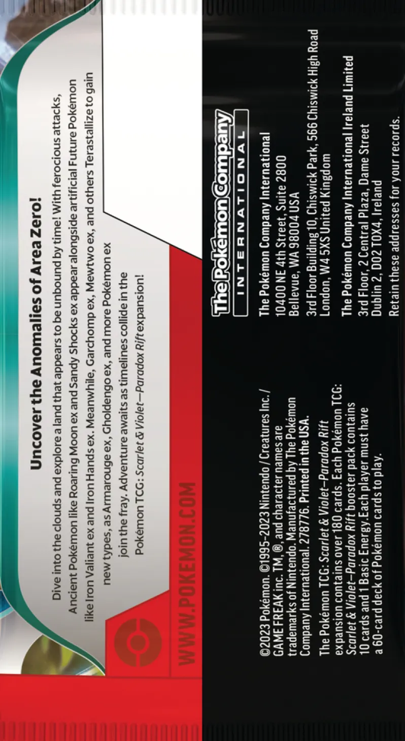 Pokemon Scarlet & Violet 4 booster, Paradox Rift
