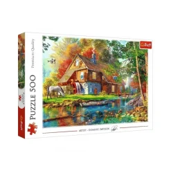 Puslespil Cottage by the river 500 brikker