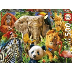 Puslespil Wild animal collage 500 brikker