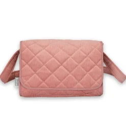 Pusletaske i fløjl, rosa