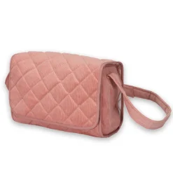Pusletaske i fløjl, rosa