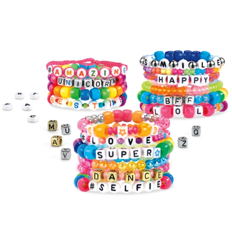 SHIMMER N SPARKLE ABC FASHION BEAD BRACELETS