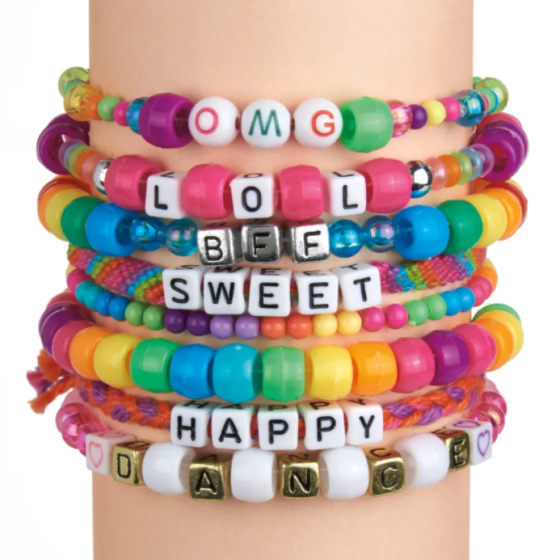 SHIMMER N SPARKLE ABC FASHION BEAD BRACELETS