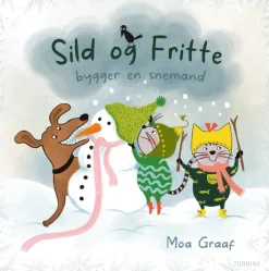 Sild og Fritte bygger en snemand
