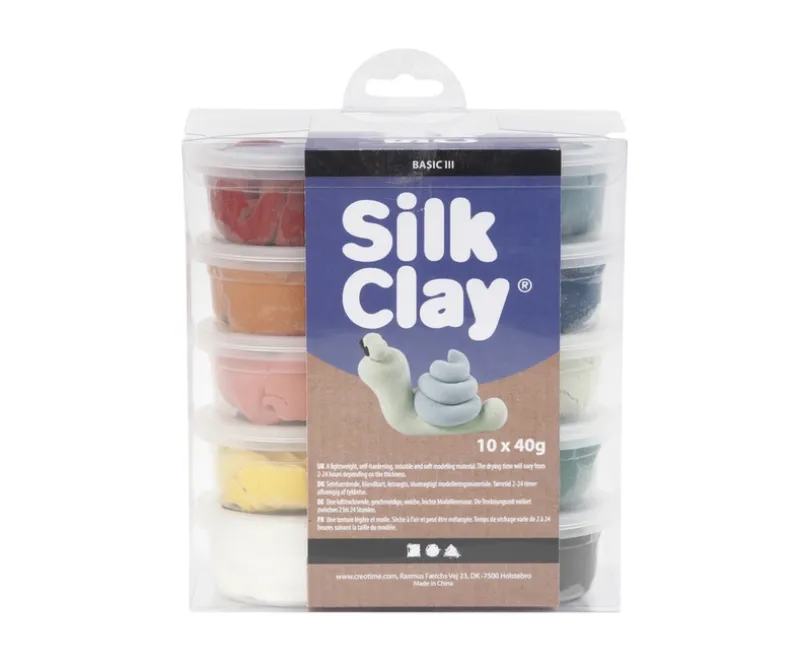 Silk clay 10 ass støvede farver 40 g