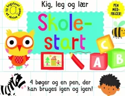 Skriv og visk ud - Skolestart (kuffert med 4 bøger og pen)