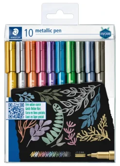 Staedtler metallic pen 10 ass farver med rund spids
