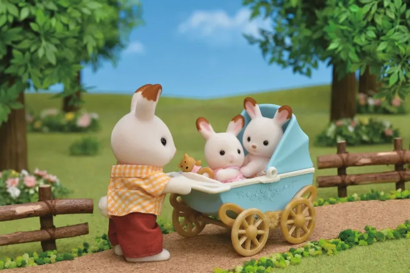 Sylvanian Families Sæt Chokoladekanin-tvillinger (barnevogn)