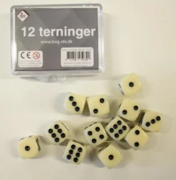 Terninger 12 stk. i æske